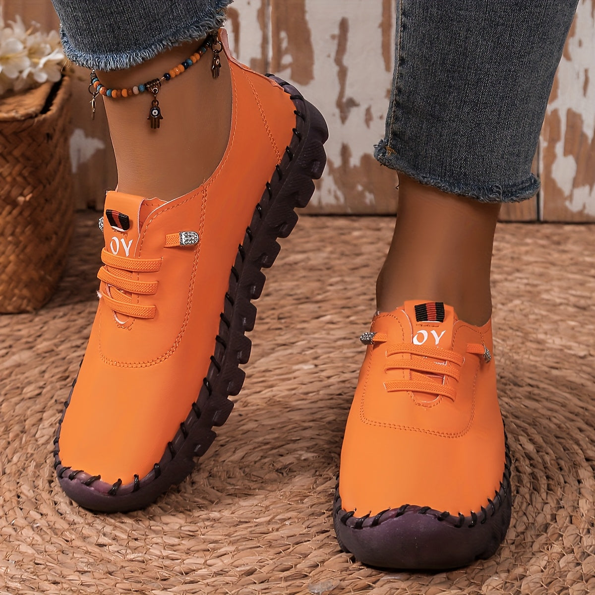 Women's Lace-Up Sneakers Breathable Soft Sole Casual Shoes Multi-Color