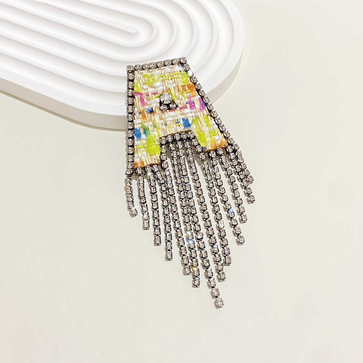 Women's Rhinestone Letter Brooch Irregular Woven Design Jewelry