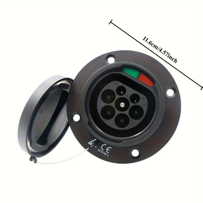 Type 2 Electric Vehicle Charging Socket 16A 32A 110V-450V for All IEC 62196-2