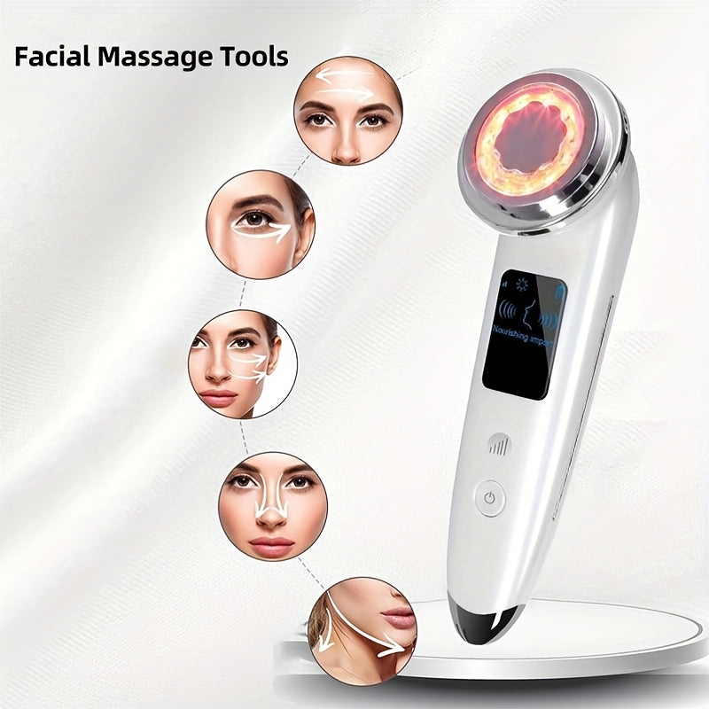 Elegance Yuqori Teri Parvarish Massajchisi - Oq, Yengil va Portativ, Qayta Zaryadlanadigan Lityum Batareya, Simsiz Foydalanish, Ideal Sovg'a, Go'zallik Qurilmasi | Sleek yuz qurilmasi | Qayta zaryadlanadigan batareya