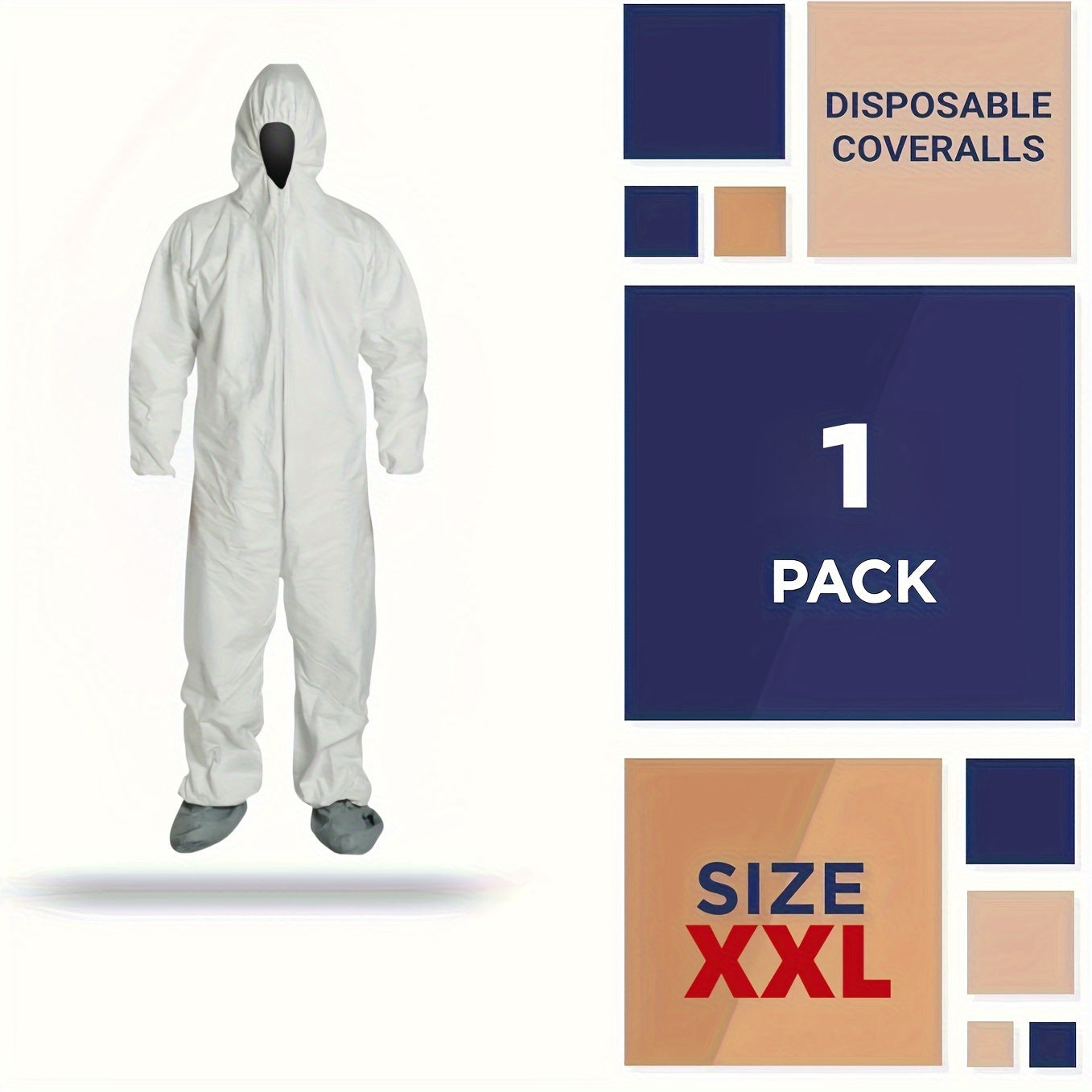 Unisex Lightweight Breathable Protective Coverall for Painting and Construction