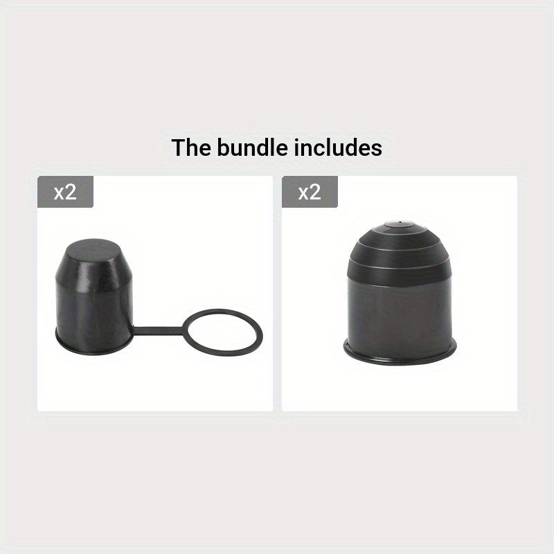 Cubierta de bola de barra de remolque de 5.0cm para remolques de RV, negro, plástico ABS, tapa duradera