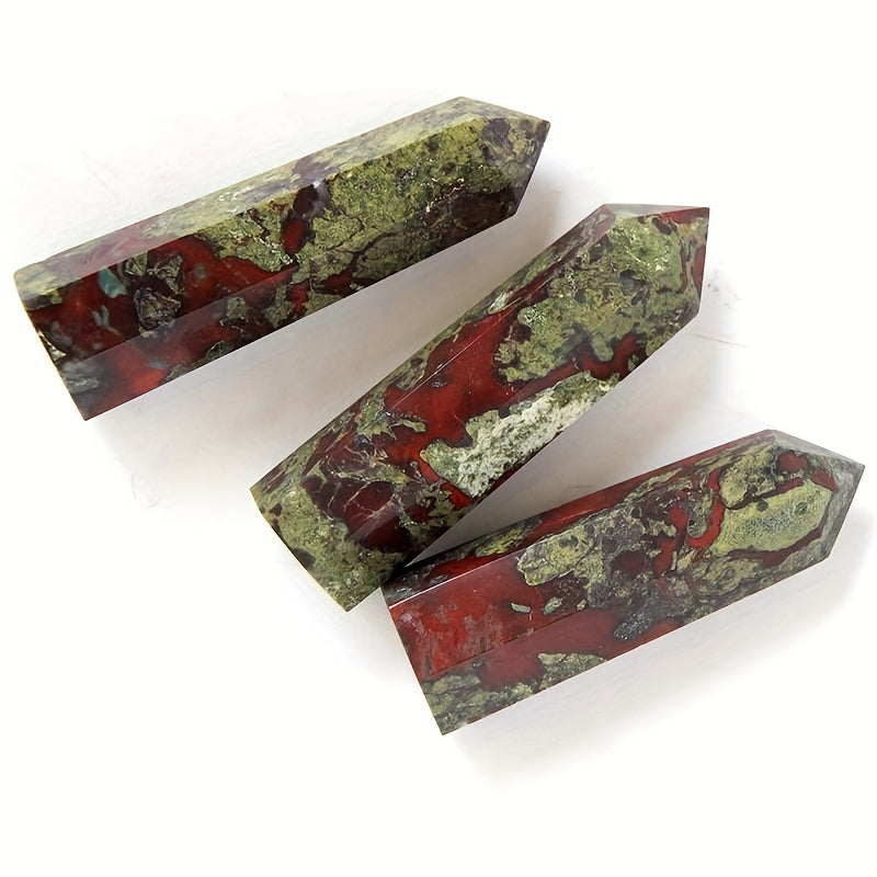 Натуральная кроваво-драконья каменная кристаллическая башня-волшебная палочка с заостренным концом и граненым дизайном