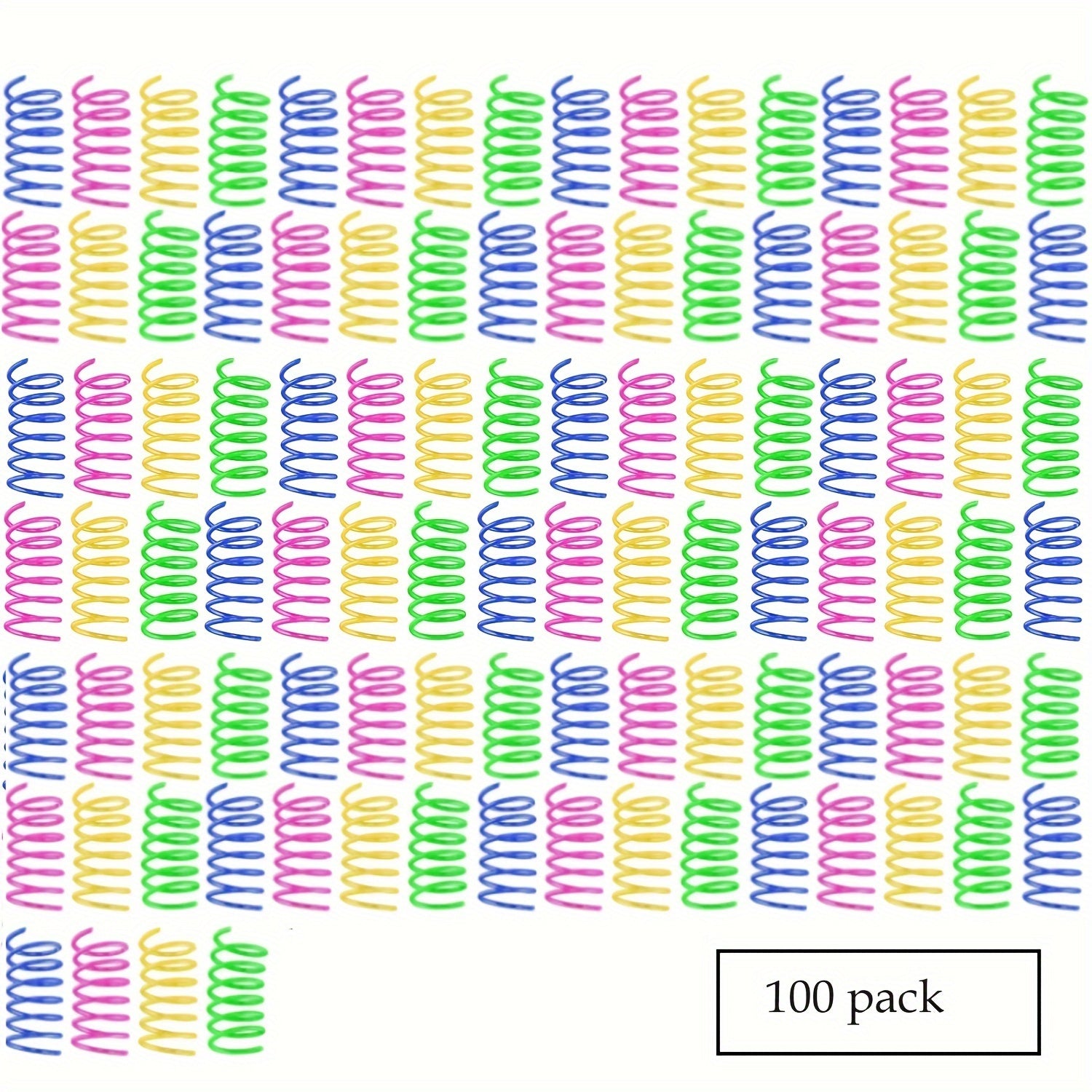 100-Pack Cat Spring Toys Plastic Coil Springs for Interactive Play Teeth Cleaning Exercise