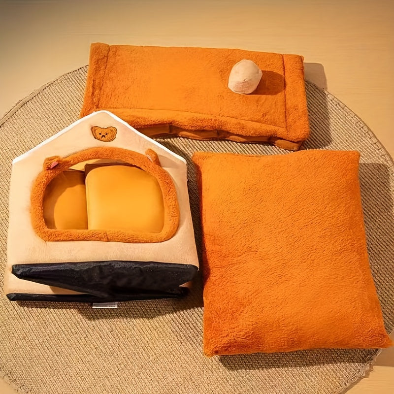 Многофункциональный моющийся домик для домашних животных на все сезоны для маленьких собак и кошек, полиэстер, несколько вариантов стилей