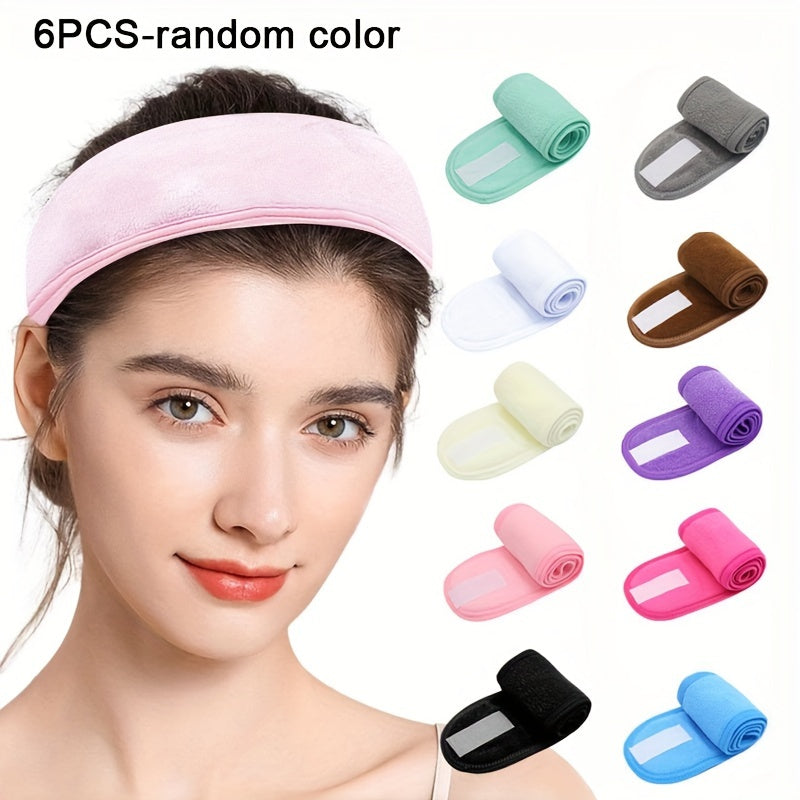 Unisex Coral Fleece Facial Headband Adjustable Hair Wrap for Face Wash and Shower