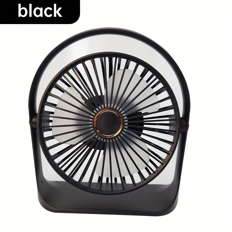 6-Inch USB Rechargeable LED Fan with Night Light, Portable Desk Fan