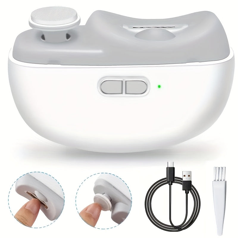 2-in-1 Electric Nail Clipper and Polisher USB Rechargeable Portable Nail Care Device