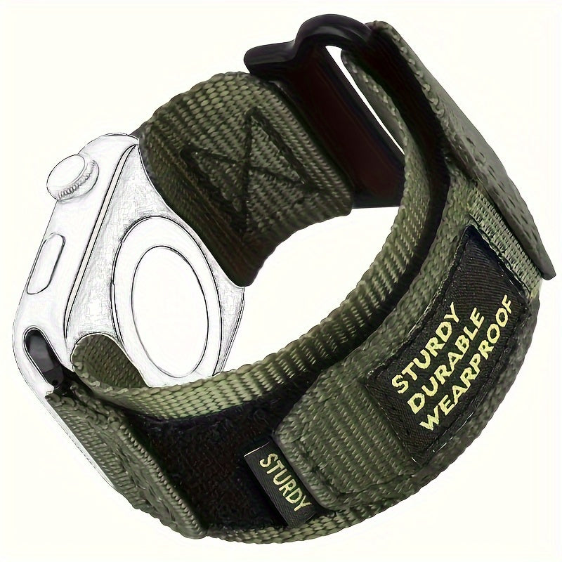 Men's Tactical Nylon Watch Strap Compatible with iPhone Watch Series 1-9 Ultra 2 38mm 42mm 44mm 45mm 49mm