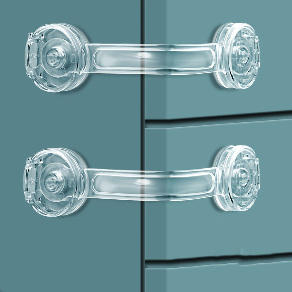 Transparent Child Safety Locks for Cabinets Drawers Fridges Doors 5 Pack