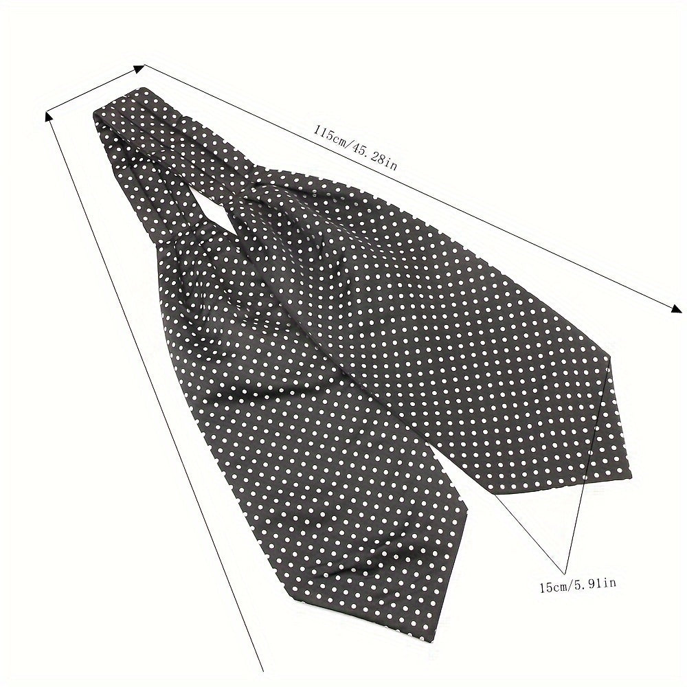 Men's Polka Dot Ascot Cravat Shirt Scarf Polyester for Casual and Formal Wear