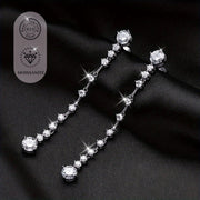 Sterling Silver Tassel Earrings with 6 Carat Moissanite for Weddings and Special Occasions