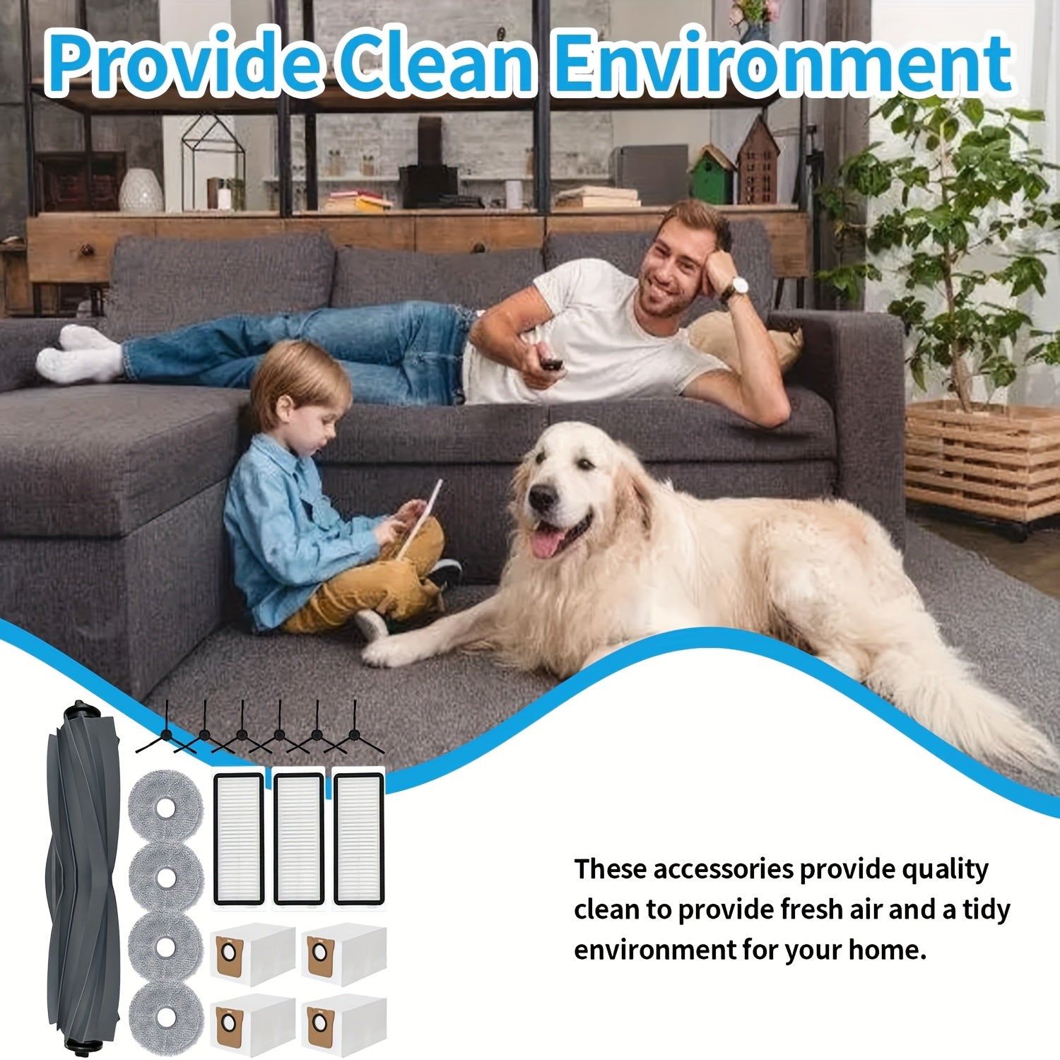 L20 Ultra uchun 18 ta to'plam robot changyutgich aksessuarlari, asosiy fırça, yon fırçalar, filtrlashlar, changyutgich sumkalar, mop mato