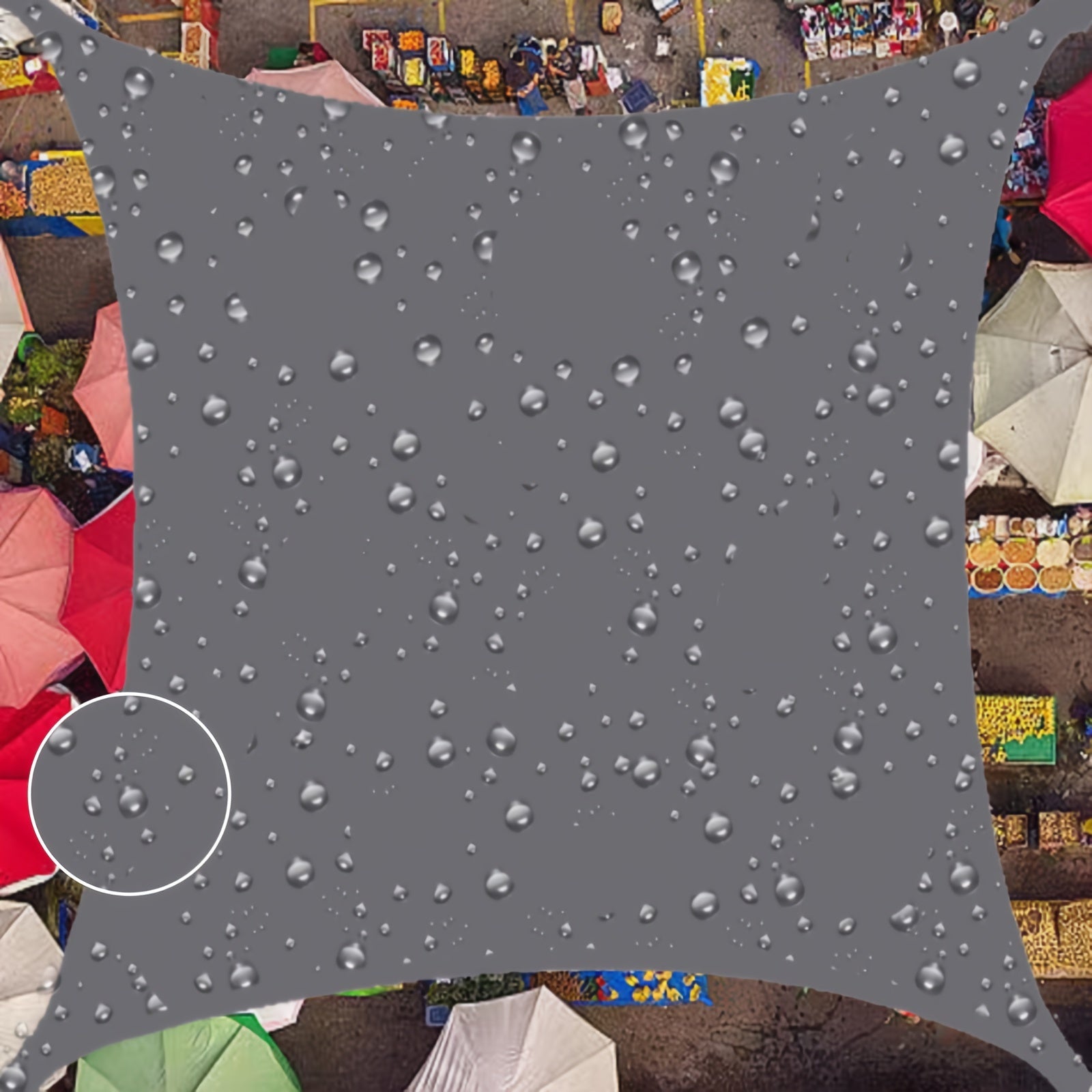 Sunshade Canopy for Indoor Parties with Four-Sided Awning Polyester Champagne