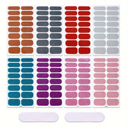 Pink Glitter Nail Wraps Set of 8 Sheets Self-Adhesive for DIY Nail Art