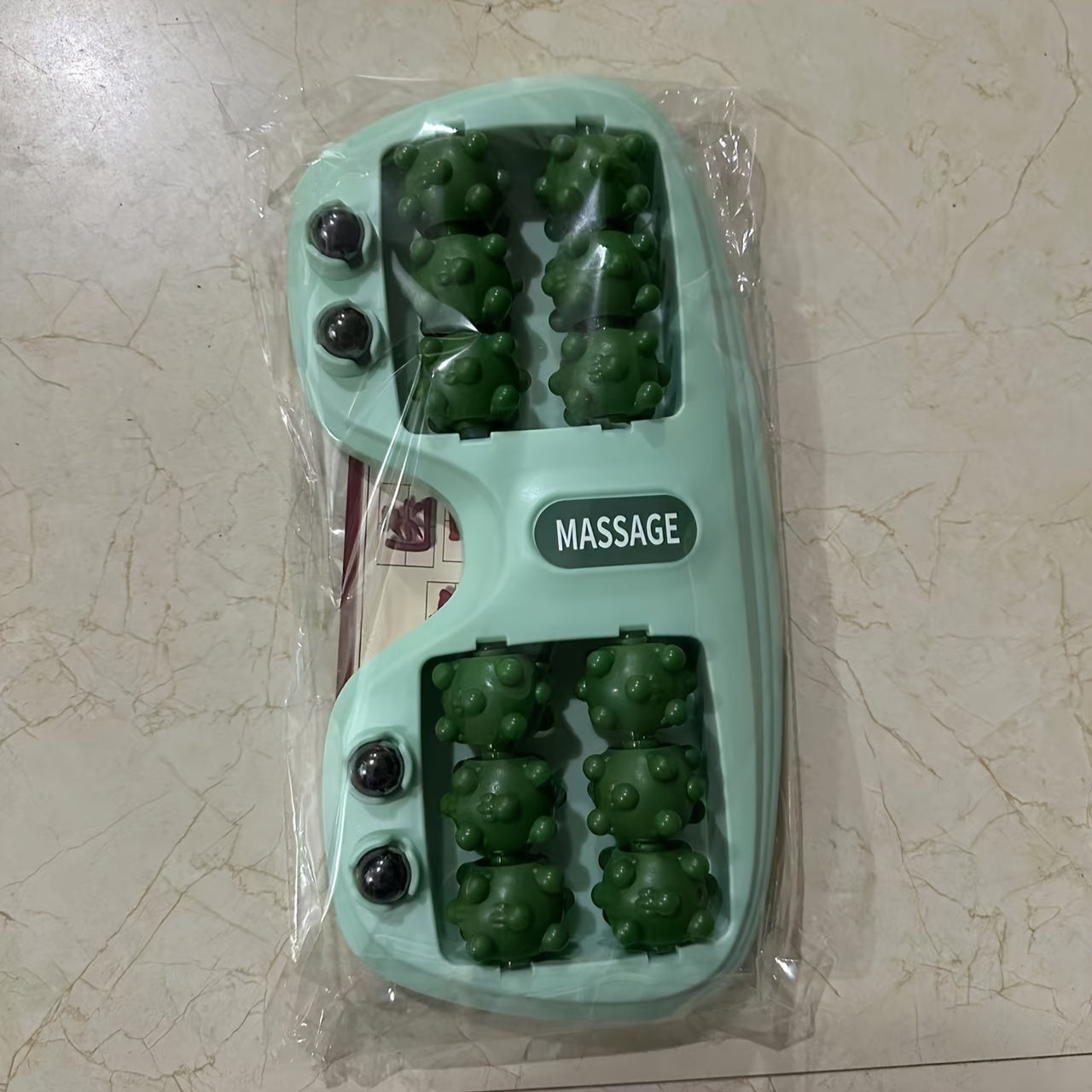 Four-Row Foot Massager with Large Acupressure Balls for Reflexology and Bottom Massage