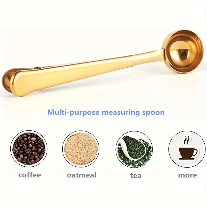 Stainless Steel Clip-On Measuring Spoon Set for Coffee Milk Powder Food Bags