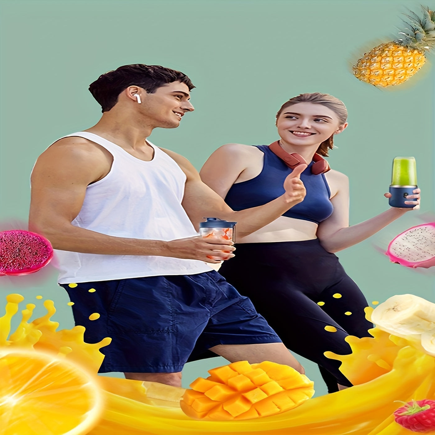 Portable Electric Juicer Cup USB Rechargeable Mini Fruit Blender for Travel and Home Use