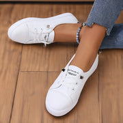Women's White Low-Cut Breathable Casual Slip-On Sneakers