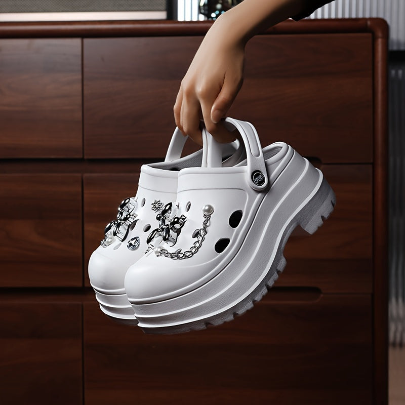 Women's Sequin Embellished Comfort Clogs Water-Resistant Non-Slip Flats