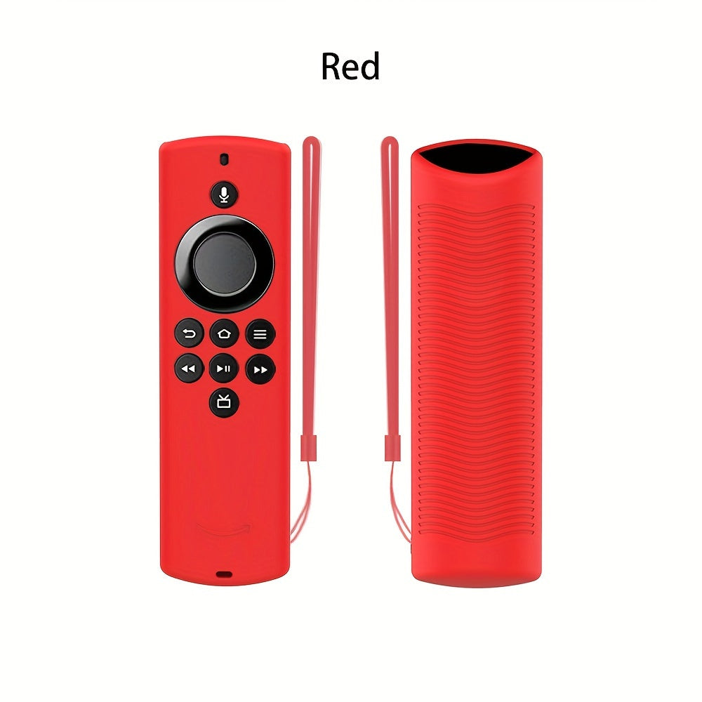 Funda de silicona para control remoto para Alexa Voice Remote Lite con cordón anticaídas y patrón de ondas
