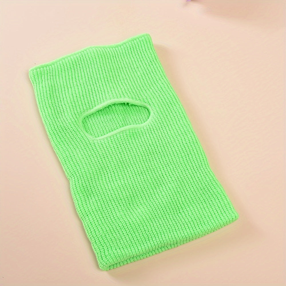 Winter Sports Face Mask with Knitted Single Eye Slot Candy Colors Warm Neck Protector