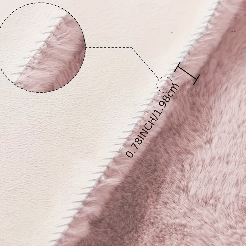 Faux Rabbit Fur Rug Pad 3D Bubble Texture Non-Slip Round Solid Color Medium Pile