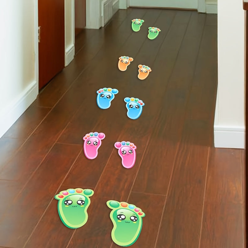 30-Pack Footprint-Shaped Floor Stickers Indoor Directional Guidance for Events