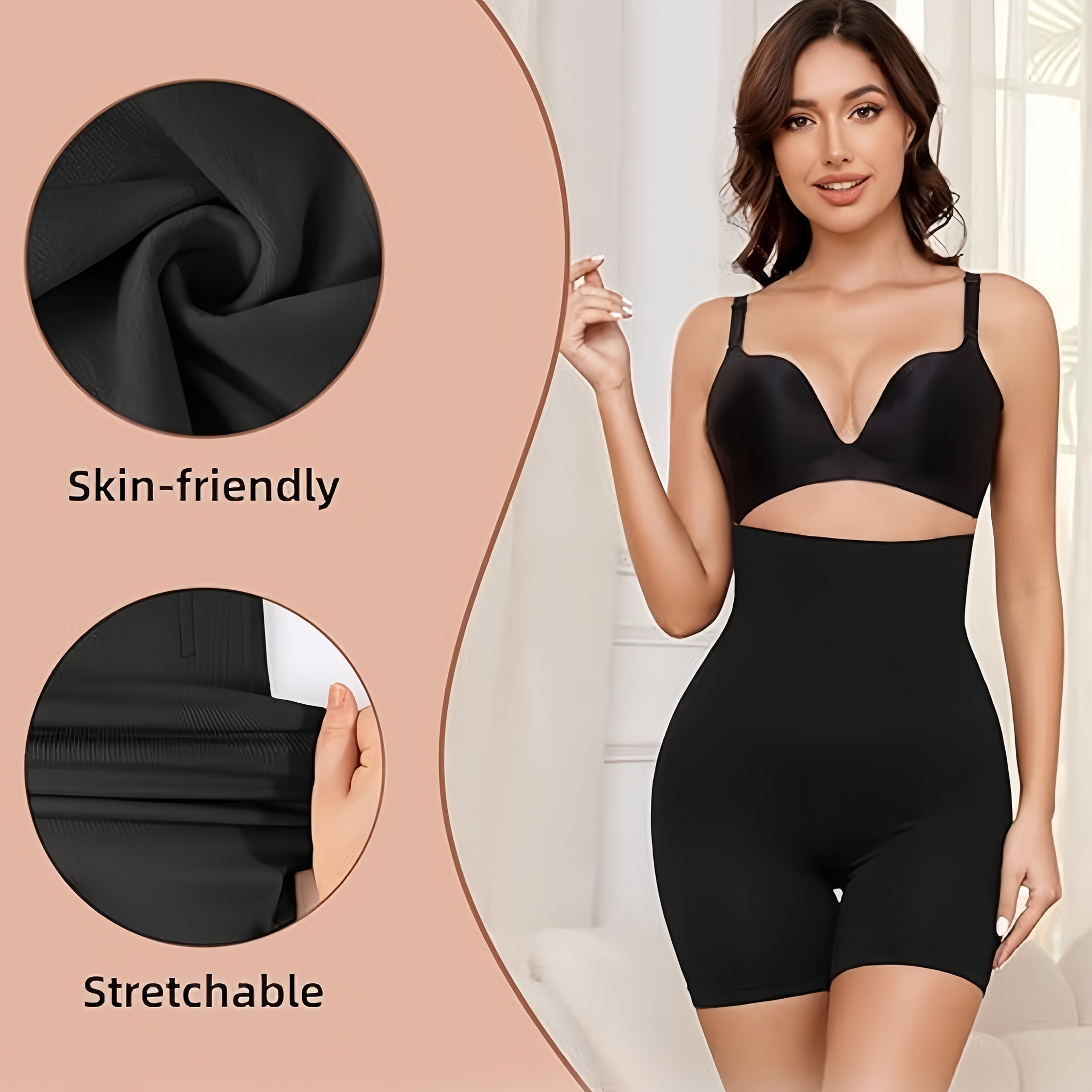 High-Waist Seamless Shapewear Shorts for Women Tummy Control Butt Lift Postpartum Compression All-Season