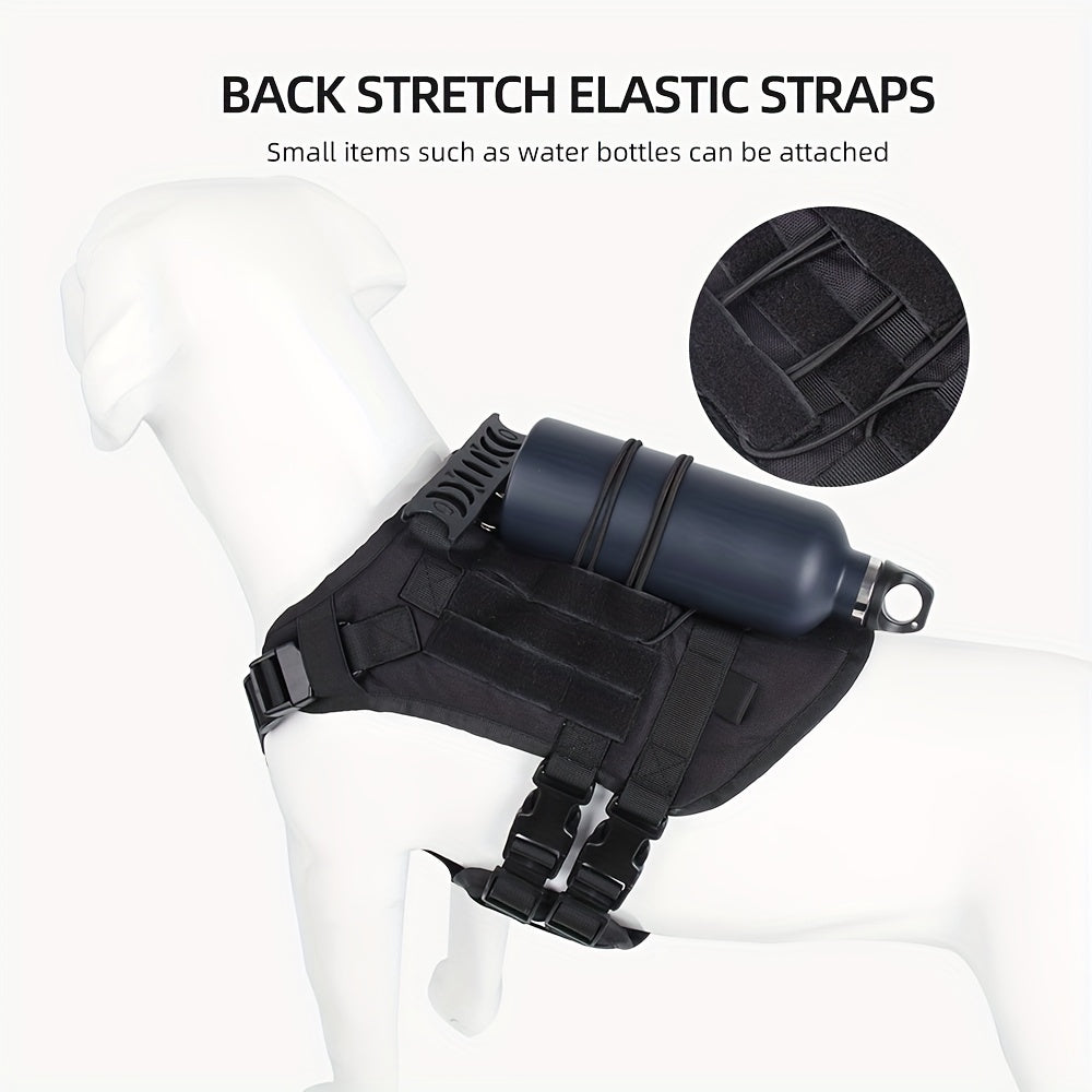 Dog Harness Tactical Chest Strap for Medium and Large Dogs Outdoor Walking Polyester No Battery