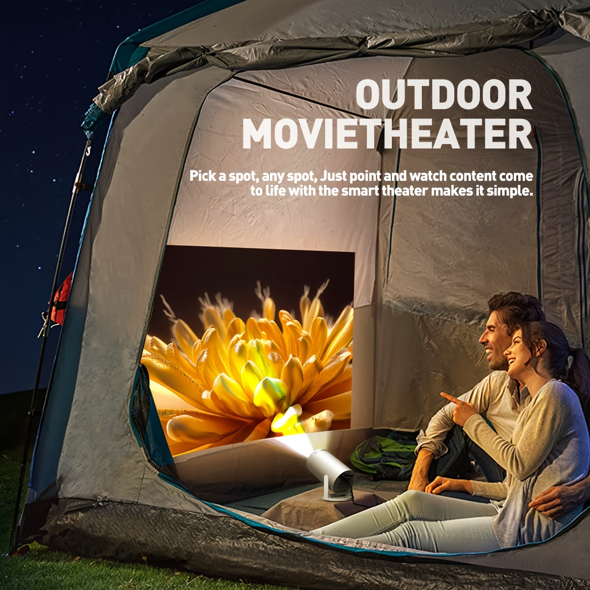 Мини портативный 4K поддержка LED-проектор для кемпинга и домашнего использования