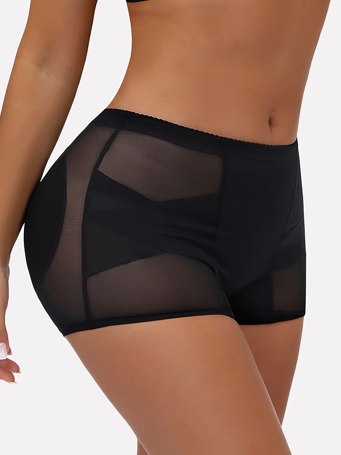 Bragas moldeadoras de malla para mujer, control de abdomen, pantalones cortos de compresión para levantamiento de glúteos