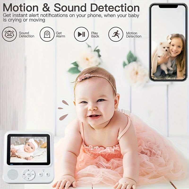 Harorat ko'rsatkichi va ovozli interkom funksiyasi bilan monitor, real vaqt rejimida monitoring, 1500mAh batareya, HD video kamera, yig'lash signalizatsiyasi, Rojdestvo, Halloween, Thanksgiving uchun ideal sovg'a