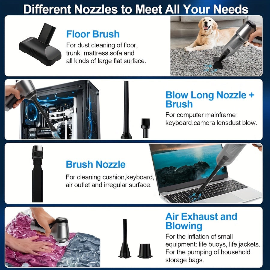 Portable Handheld Vacuum Cleaner 15000PA Suction for Home Car Cleaning