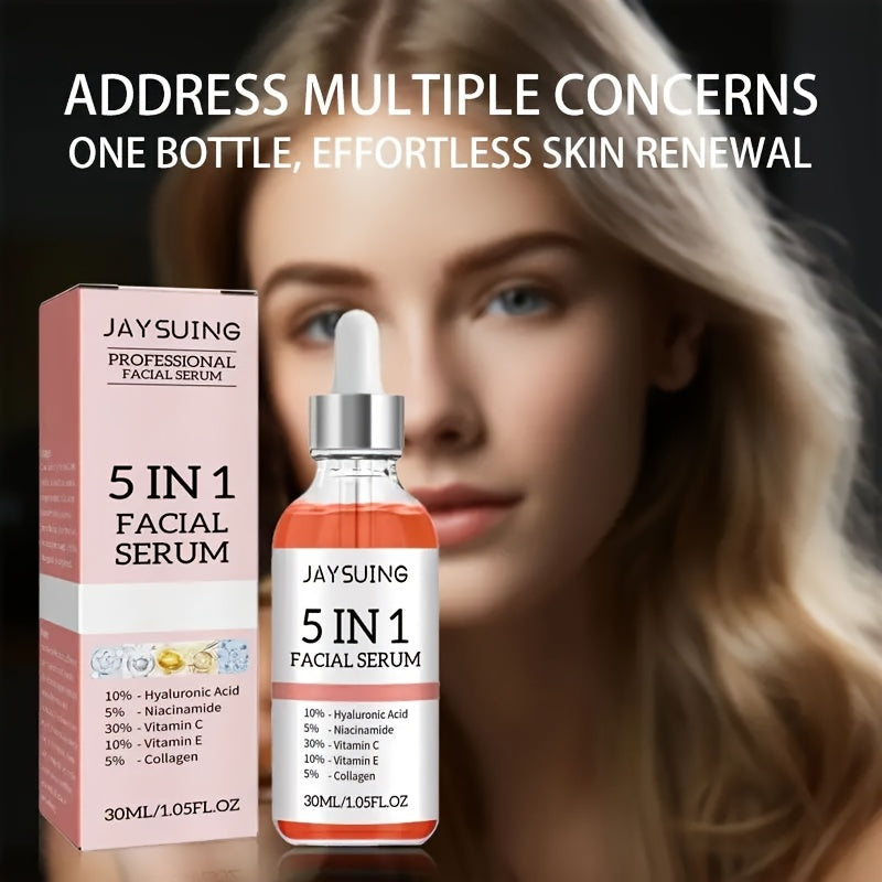 2pcs Facial Serum Set with Hyaluronic Acid Collagen Niacinamide Vitamin C E for All Skin Types