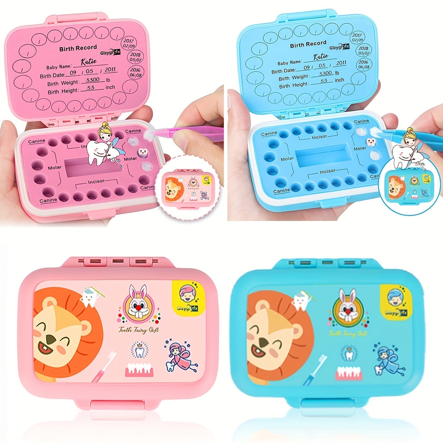Baby Teeth Keepsake Box for Kids Tooth Storage Container Tooth Fairy Gift