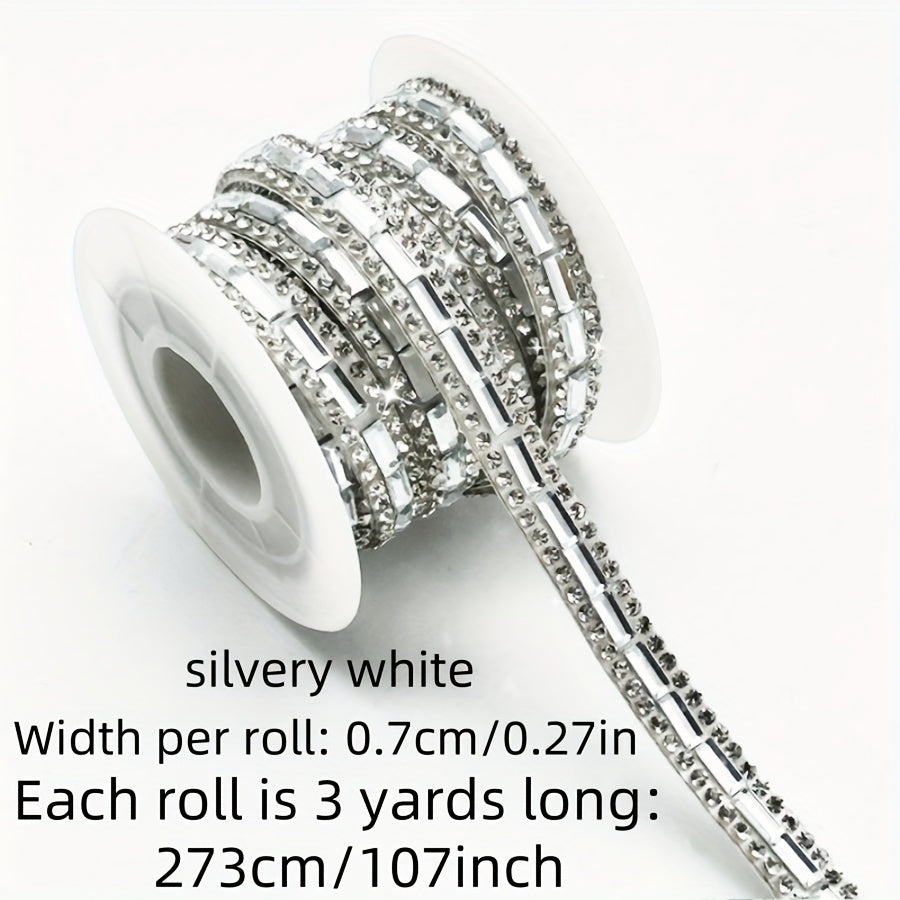 Rhinestone Trim Strip 0.7cm Wide Crystal Ribbon for Fashion Shoes Decor