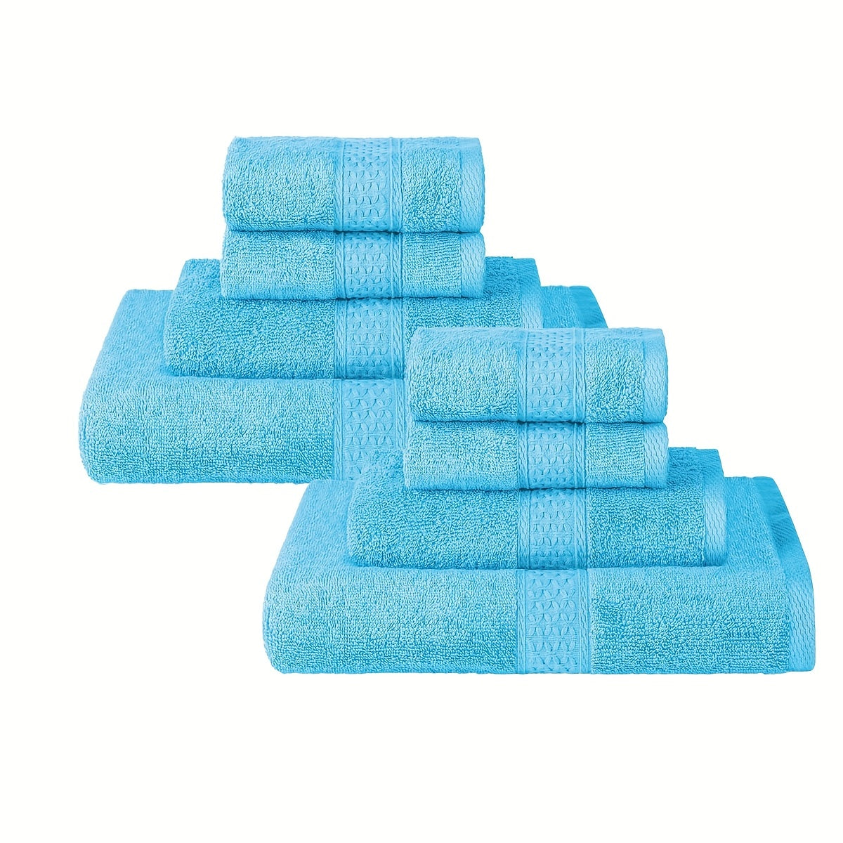 8-Piece Solid Color Towel Set Bath Hand Washcloths Absorbent Soft