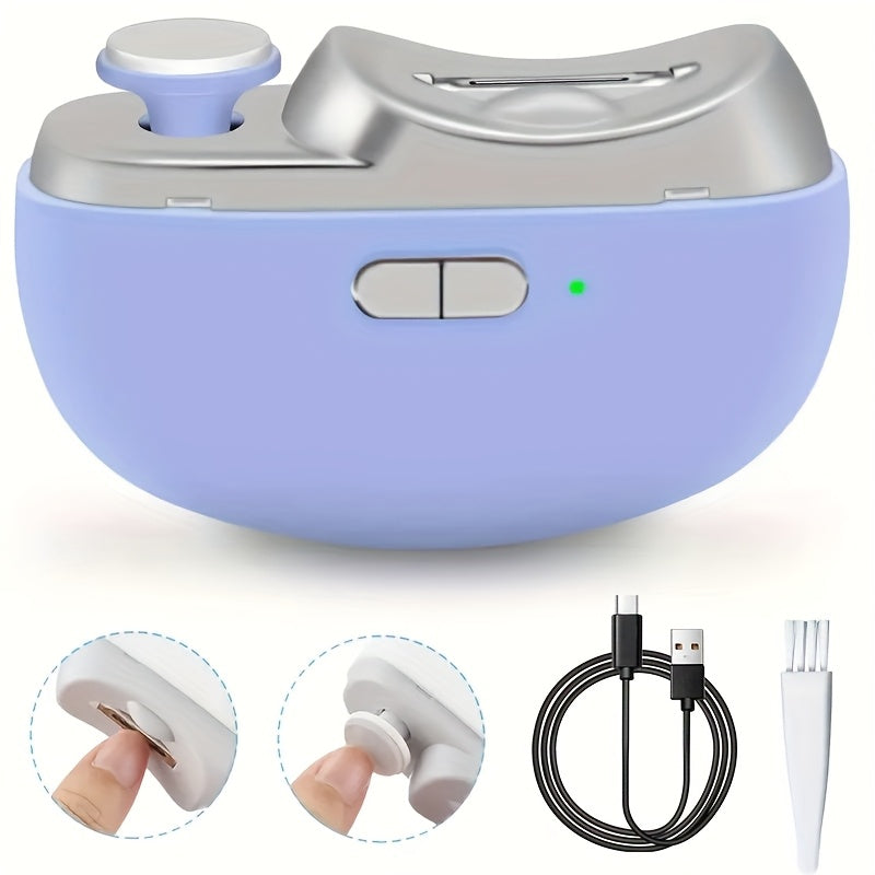 2-in-1 Electric Nail Clipper and Polisher USB Rechargeable Portable Nail Care Device