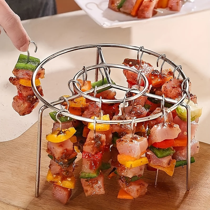 Stainless steel air fryer skewer rack 24pcs for meat vegetables compatible with 3.5qt-5.5qt
