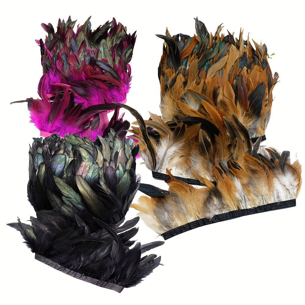 Feathered Ribbon Cotton Blend for DIY Crafts Bridal Wedding Halloween Christmas 1000cm