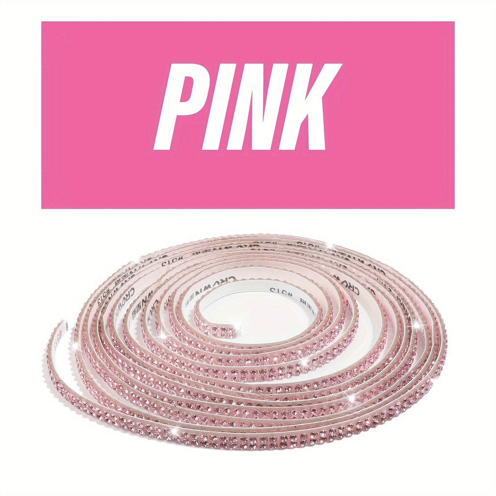 Pink White 89.92cm Car Dashboard Decor Self-Adhesive Trim Strips Interior Accessories