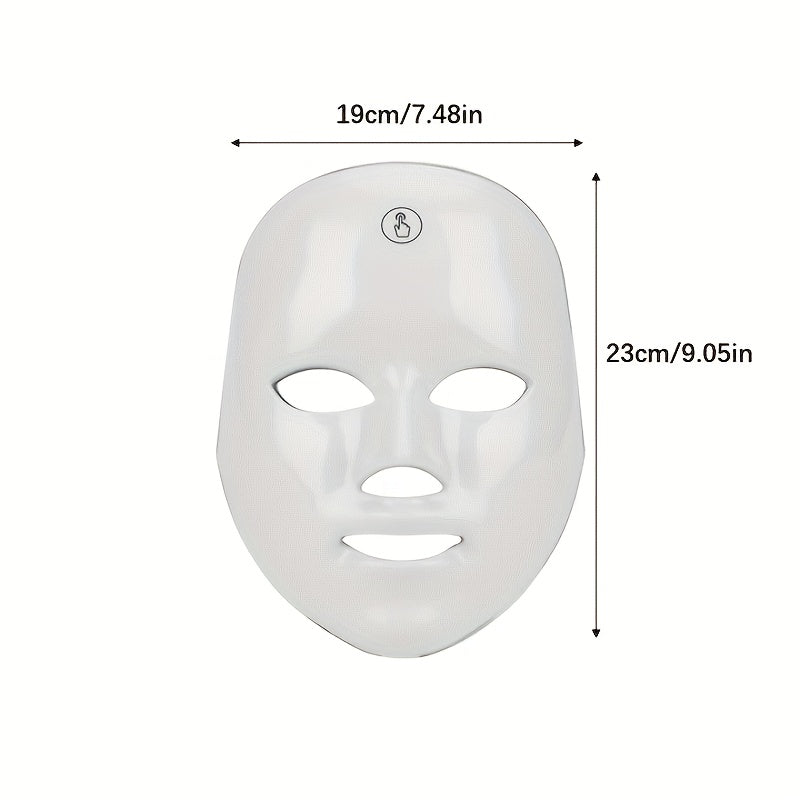 LED Facial Mask with 7 Colors, USB Rechargeable, Detachable Strap, Low Voltage