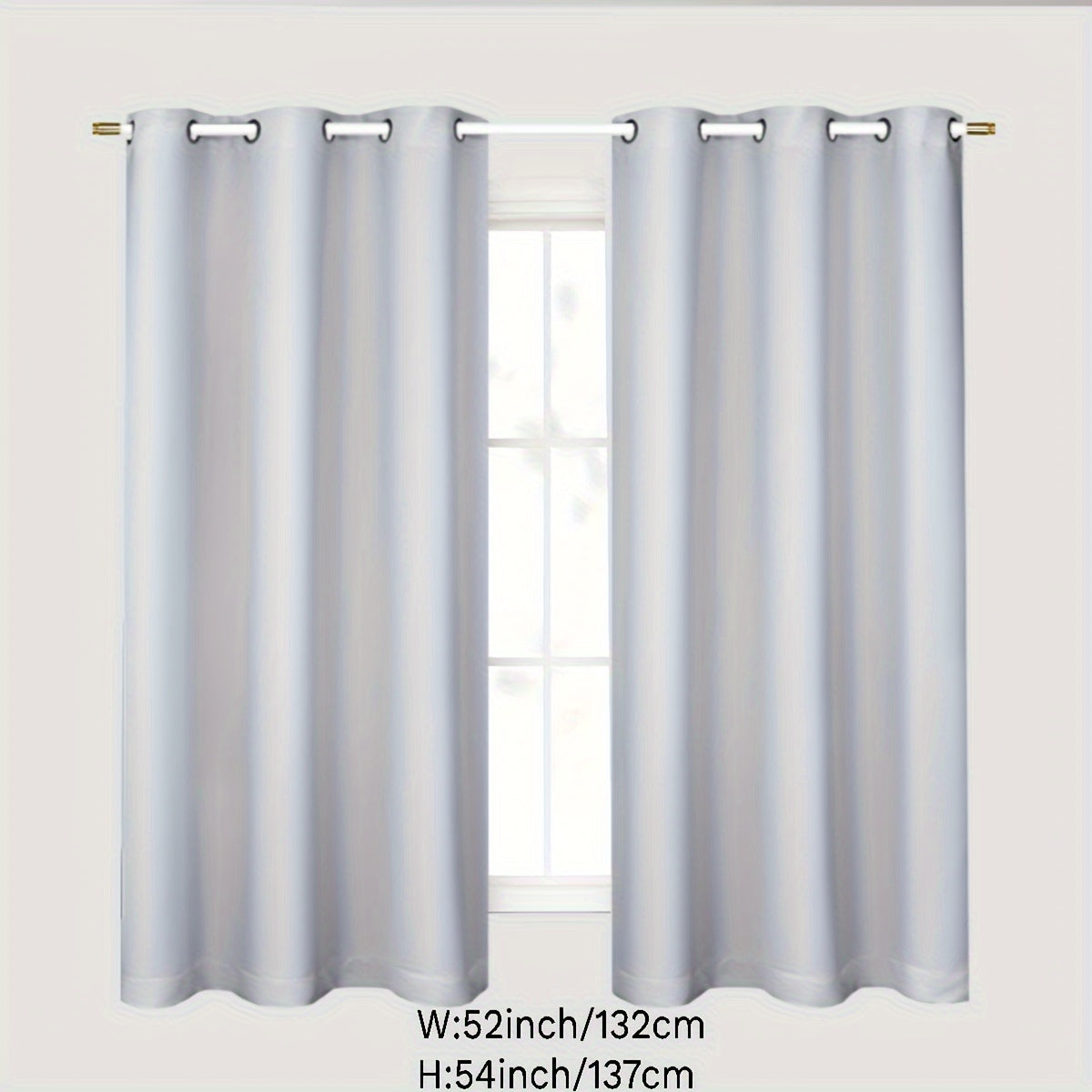 Gray Blackout Curtains for Bedroom Living Room Thermal Insulation Noise Reduction 1PC