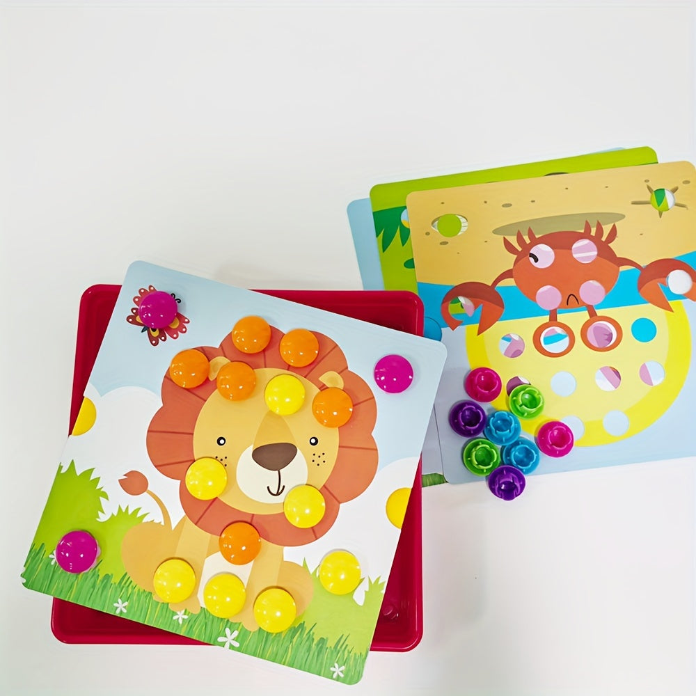 Bolalar uchun qiziqarli tugmachalar san'ati to'plami, nozik motor ko'nikmalarini va ranglarni tanishishni rivojlantiradi, qizlar va o'g'il bolalar uchun mukammal sovg'a.