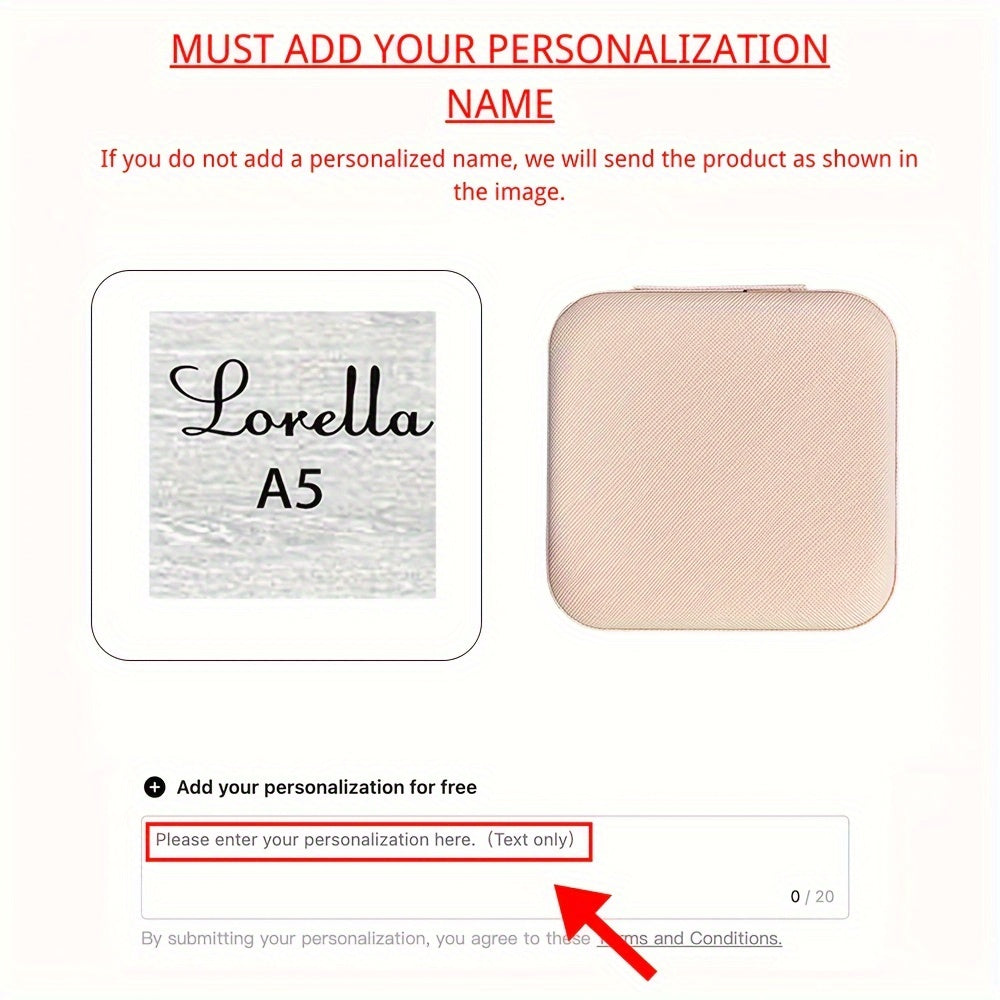 Personalized Jewelry Box for Women Leather Travel Storage Gift for Mom Bridesmaid