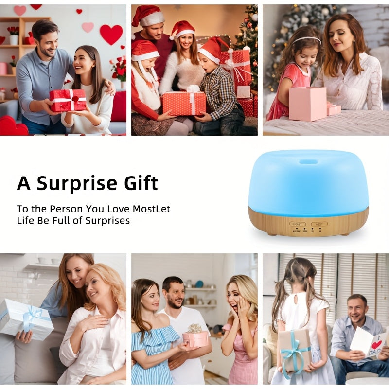 Ultrasonic Essential Oil Diffuser 300ml with Color Light Remote Control