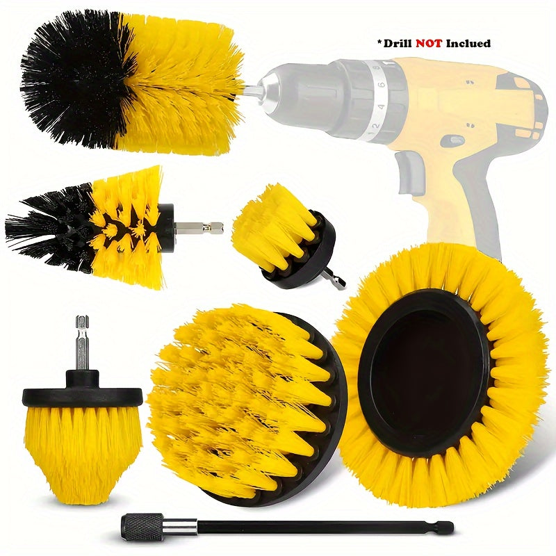 3/7pcs Drill Brush Set for Cleaning Kitchen Bathroom Car Tightly Spaced Surfaces