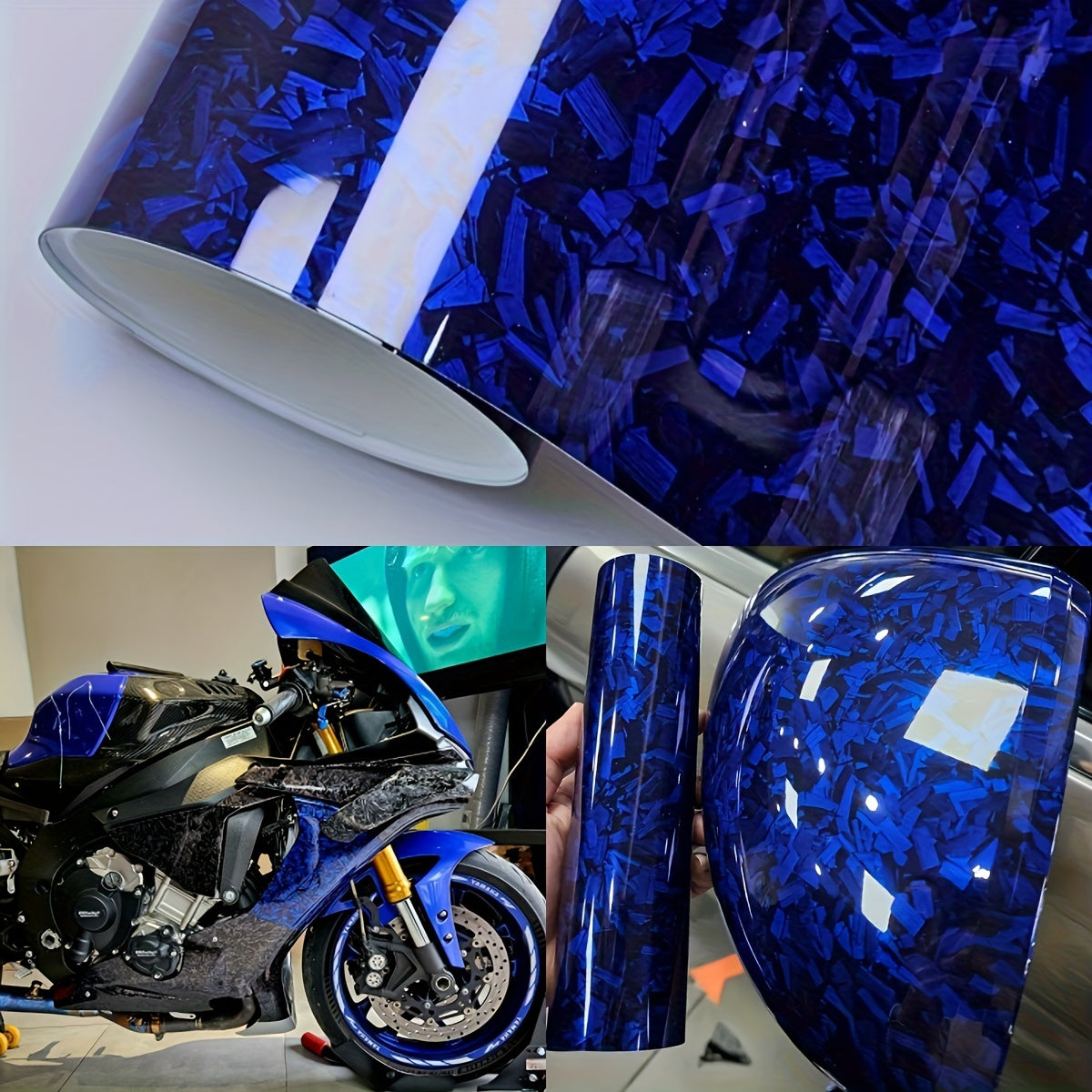 Yuqori porloq 30x50cm uchun avtomobil sozlamalari uchun qilingan karbon tolasi vinil qoplama varag'i