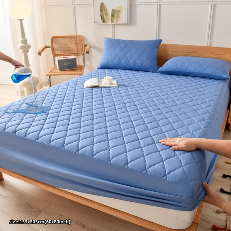 Waterproof Quilted Mattress Protector Cover Water-Resistant Machine Washable 80-85gsm Polyester Polyurethane